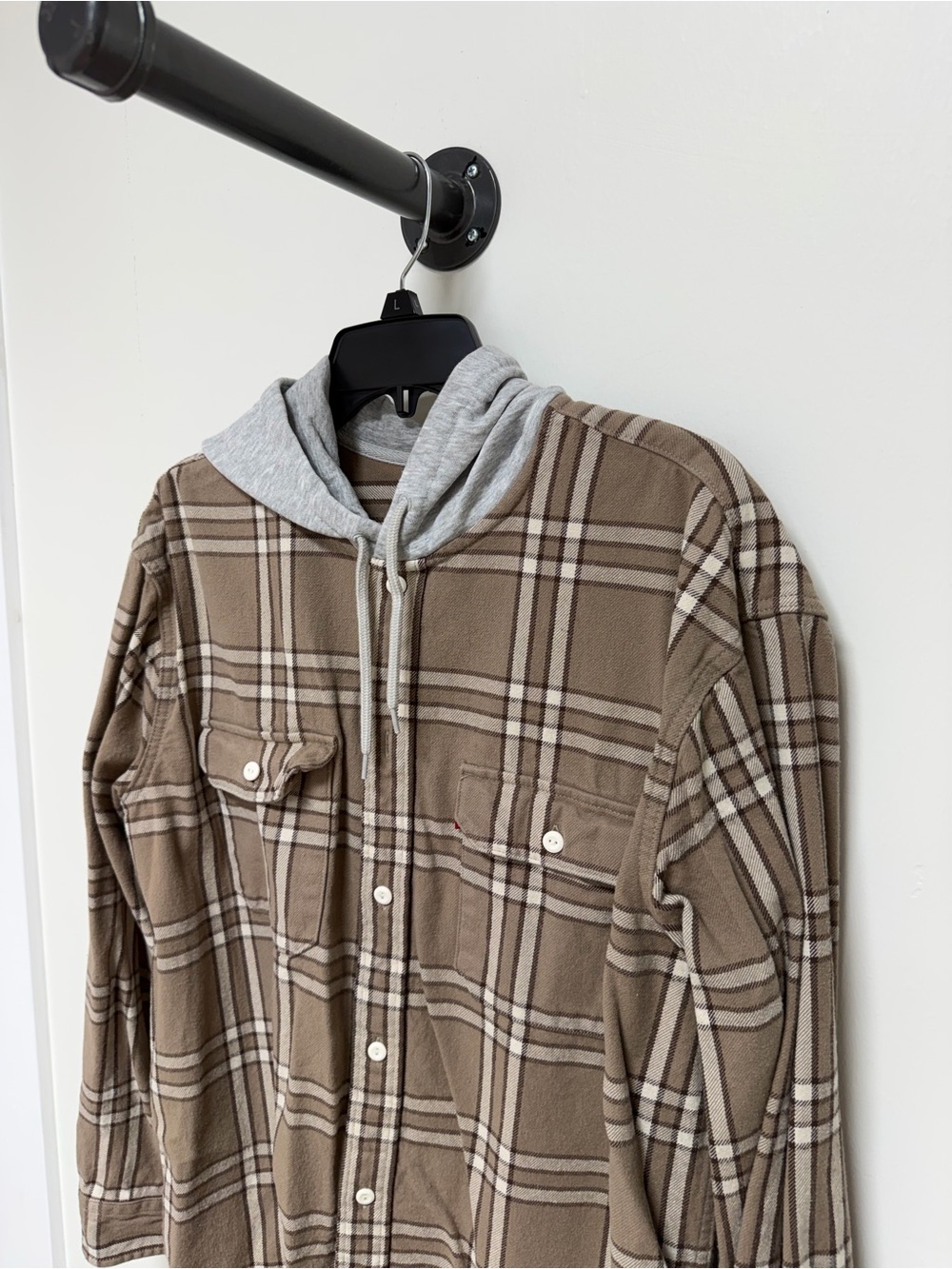 Levi’s Button-Up Shirt with Gray Hood